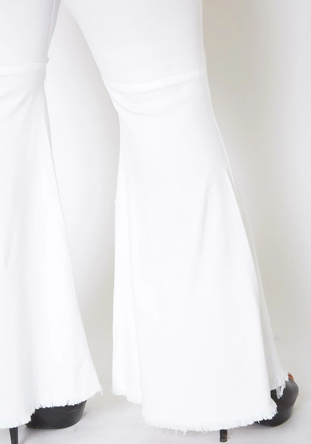 Vibrant Plus Size Knee Distressed Retro Bell Bottom Jean 5 Vibrant Plus Size Knee Distressed Retro Bell Bottom Jean - Image 5