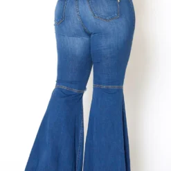 Vibrant Plus Size Knee Distressed Retro Bell Bottom Jean 8 Vibrant Plus Size Knee Distressed Retro Bell Bottom Jean -Radiant Drape Sales 2013666 938 2