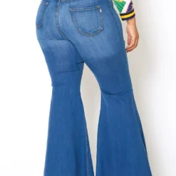 Vibrant Plus Size Bell Bottom Distressed Denim Jeans -Radiant Drape Sales 2013667 938 2