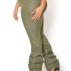 Vibrant Plus Size Womens Olive Ankle Scrunched Jean -Radiant Drape Sales 2013670 125 2