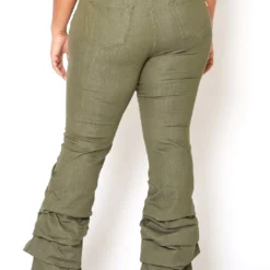 Vibrant Plus Size Womens Olive Ankle Scrunched Jean -Radiant Drape Sales 2013670 125 3