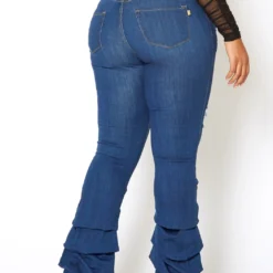 Vibrant Plus Size Womens Dark Wash Ankle Scrunched Jeans 8 Vibrant Plus Size Womens Dark Wash Ankle Scrunched Jeans -Radiant Drape Sales 2013676 939 3