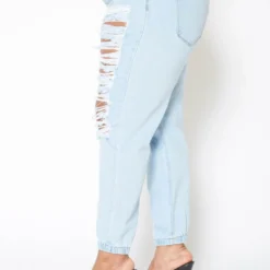 Vibrant Plus Size Light Wash Destroyed Boyfriend Jeans 7 Vibrant Plus Size Light Wash Destroyed Boyfriend Jeans -Radiant Drape Sales 2013677 938 3