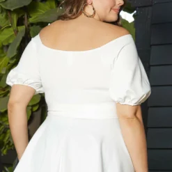 Asoph Plus Size Off Shoulder Chiffon Smocked Peplum Blouse -Radiant Drape Sales 2013727 135 2