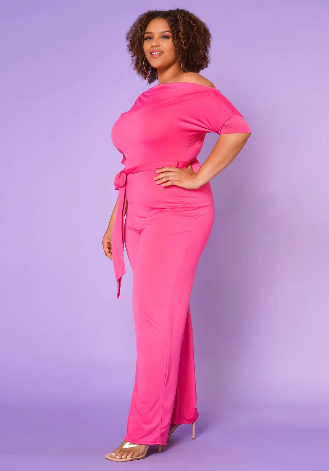 Asoph Plus Size Cold Shoulder Straight Leg Jumpsuit 3 Asoph Plus Size Cold Shoulder Straight Leg Jumpsuit - Image 3