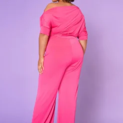Asoph Plus Size Cold Shoulder Straight Leg Jumpsuit 8 Asoph Plus Size Cold Shoulder Straight Leg Jumpsuit -Radiant Drape Sales 2013795 006 4