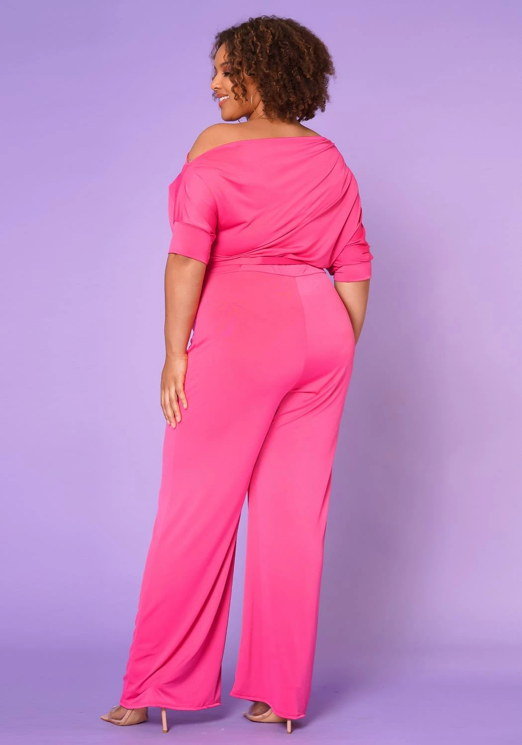 Asoph Plus Size Cold Shoulder Straight Leg Jumpsuit 4 Asoph Plus Size Cold Shoulder Straight Leg Jumpsuit - Image 4