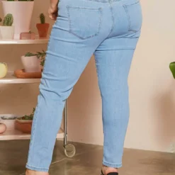 Asoph Plus Size Blue Light Denim Mid Rise Jeans -Radiant Drape Sales 2014102 290 2