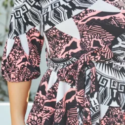 Asoph Plus Size Neon Ancient Art Patterned Bodycon Mini Dress 9 Asoph Plus Size Neon Ancient Art Patterned Bodycon Mini Dress -Radiant Drape Sales 2014192 148 4