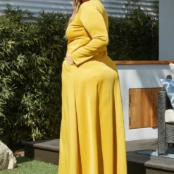 Plus Size Classic Square Neck Long Sleeve Maxi Dress 10 Plus Size Classic Square Neck Long Sleeve Maxi Dress -Radiant Drape Sales 2014193 159 4