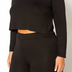 Asoph Plus Size Casual Cropped Sweater & Flare Legging Set 9 Asoph Plus Size Casual Cropped Sweater & Flare Legging Set -Radiant Drape Sales 2014391 001 4