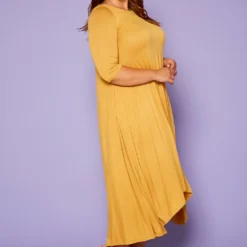 Asoph Plus Size Asymmetric Cut Fit & Flare Midi Dress -Radiant Drape Sales 2014393 003 3