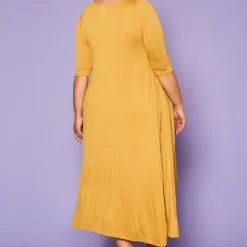 Asoph Plus Size Asymmetric Cut Fit & Flare Midi Dress -Radiant Drape Sales 2014393 003 4