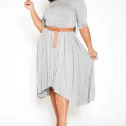 Asoph Plus Size Asymmetric Cut Fit & Flare Midi Dress -Radiant Drape Sales 2014393 261 2