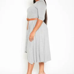 Asoph Plus Size Asymmetric Cut Fit & Flare Midi Dress -Radiant Drape Sales 2014393 261 3