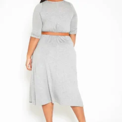 Asoph Plus Size Asymmetric Cut Fit & Flare Midi Dress -Radiant Drape Sales 2014393 261 4