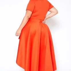 Asoph Plus Size Flattering Orange High Low Maxi Dress 8 Asoph Plus Size Flattering Orange High Low Maxi Dress -Radiant Drape Sales 2014486 109 3