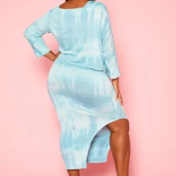 Plus Size Tie Dye Sweatshirt & Midi Dress Set -Radiant Drape Sales 2014488 002 4