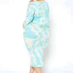 Plus Size Tie Dye Sweatshirt & Midi Dress Set -Radiant Drape Sales 2014488 140 3