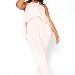 Asoph Plus Size First Class Sleeveless Overlay Jumpsuit