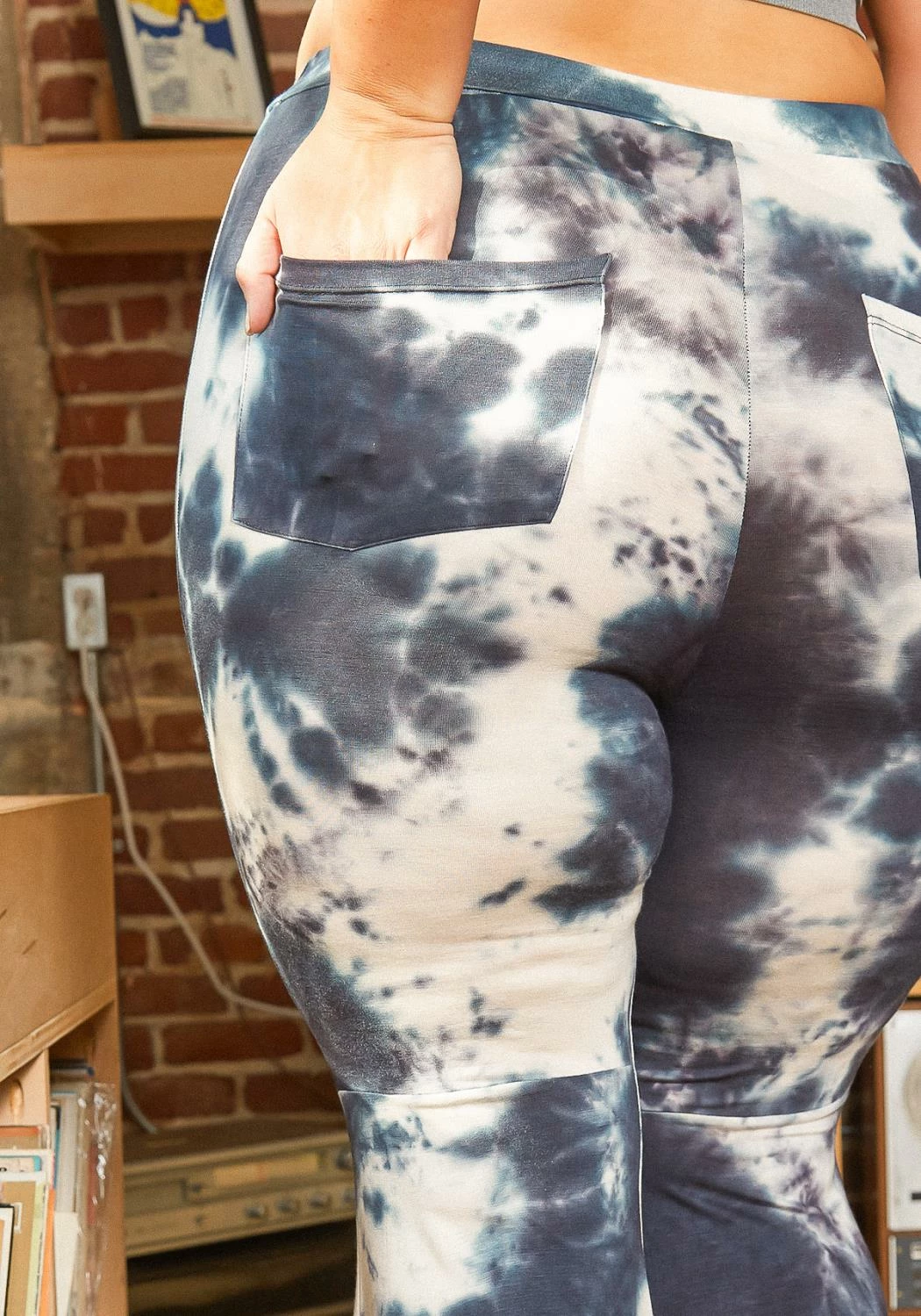 Asoph Plus Size Blue Tie Dye Flare Leg Pants 6 Asoph Plus Size Blue Tie Dye Flare Leg Pants - Image 6