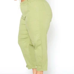 Asoph Plus Size Sage Green Utility Cargo Design Pants -Radiant Drape Sales 2014690 151 3