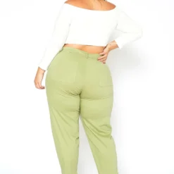 Asoph Plus Size Sage Green Utility Cargo Design Pants -Radiant Drape Sales 2014690 151 4