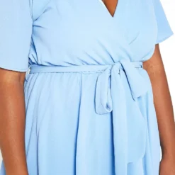 Asoph Plus Size Asymmetric Overlay Periwinkle Romper -Radiant Drape Sales 2014764 003 4