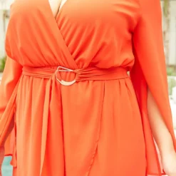 Asoph Plus Size Flowy Red Long Sleeve Mini Dress 11 Asoph Plus Size Flowy Red Long Sleeve Mini Dress -Radiant Drape Sales 2014941 121 1