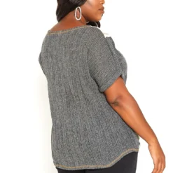 Asoph Plus Size Color Block Light Summer Knit Top -Radiant Drape Sales 2014979 108 2