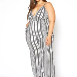 Asoph Plus Size Multi Striped Flare Leg Cami Jumpsuit -Radiant Drape Sales 2015074 001 2