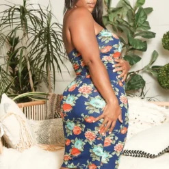 Asoph Plus Size Antique Floral Print Bodycon Tube Dress -Radiant Drape Sales 2015222 117 4