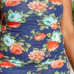 Asoph Plus Size Antique Floral Print Bodycon Tube Dress -Radiant Drape Sales 2015222 117 5