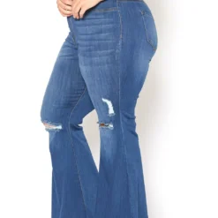 Vibrant Plus Size Medium Denim Raw Hem Distressed Jean -Radiant Drape Sales 2015375 938 2