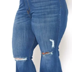 Vibrant Plus Size Medium Denim Raw Hem Distressed Jean -Radiant Drape Sales 2015375 938 4