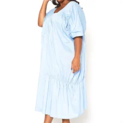 Asoph Plus Size V-Neck Ruched Oversized Midi Dress -Radiant Drape Sales 2015429 167 2