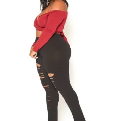 Asoph Plus Size Slit Hem Leggings -Radiant Drape Sales 2015754 001 2