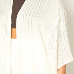 ENCREME Plus Size Shimmer Hinted Wide Sleeve Cardigan -Radiant Drape Sales 2015802 002 4