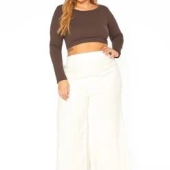 ENCREME Plus Size Shimmer Hinted Wide Leg Pants -Radiant Drape Sales 2015803 002 1