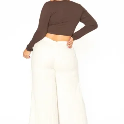 ENCREME Plus Size Shimmer Hinted Wide Leg Pants -Radiant Drape Sales 2015803 002 5