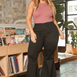 Vibrant Plus Size Classic Bell Bottom Denim Jean -Radiant Drape Sales 2016039 001 1