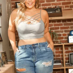 Vibrant Plus Size Light Denim Distressed Shorts -Radiant Drape Sales 2016040 938 2