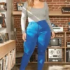 Vibrant Plus Size Royal Blue High Rise Skinny Jeans