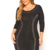 Asoph Plus Size Embellished Bodycon Mini Dress