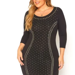 Asoph Plus Size Embellished Bodycon Mini Dress