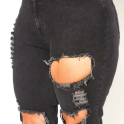 Vibrant Plus Size Distressed Raw Hem Mom Jeans -Radiant Drape Sales 2016129 001 5