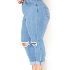 Vibrant Plus Size Ripped Knee High Rise Mom Jean -Radiant Drape Sales 2016130 938 3