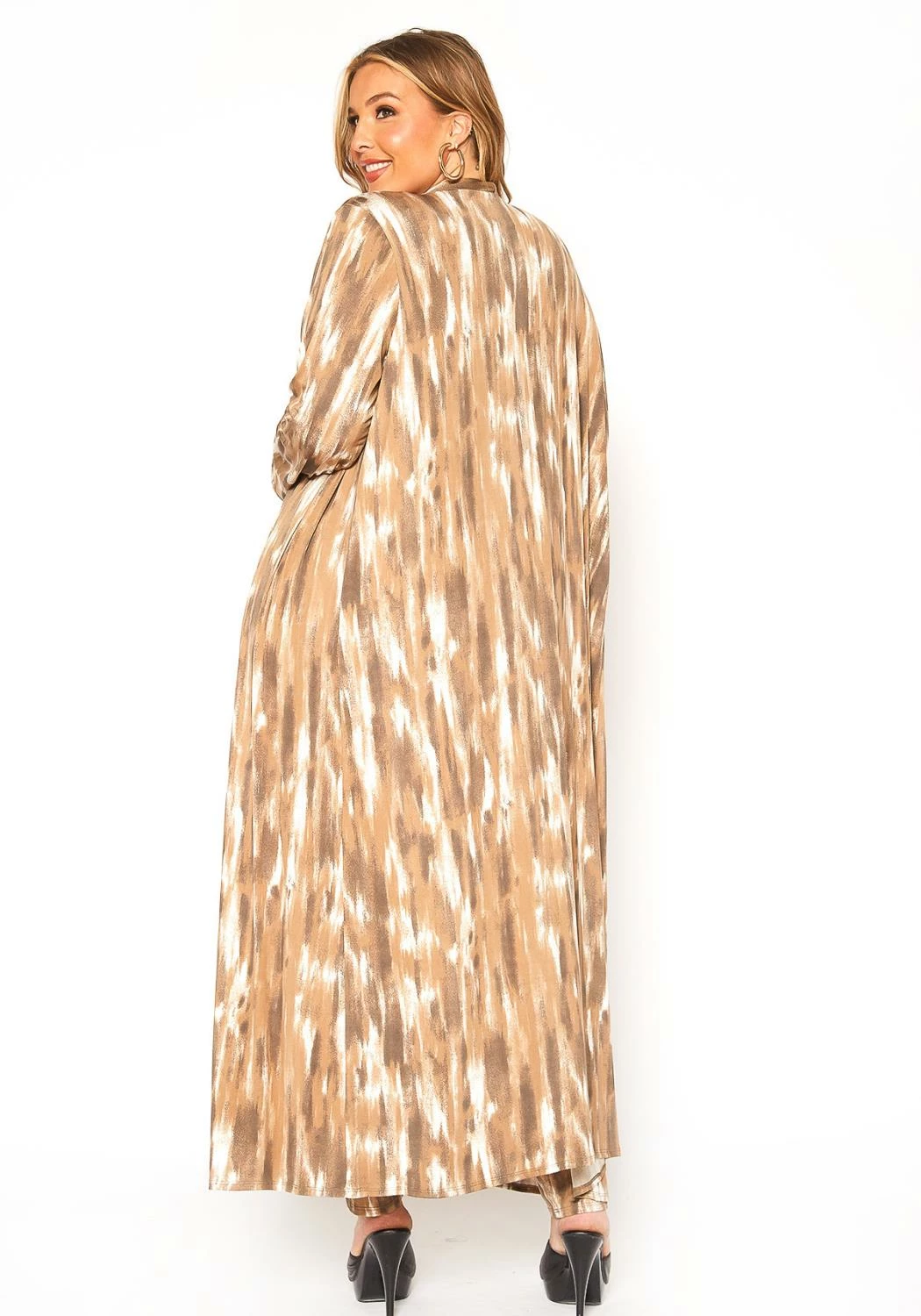 Asoph Plus Size Open Front Longline Cardigan & Leggings Set 5 Asoph Plus Size Open Front Longline Cardigan & Leggings Set - Image 5