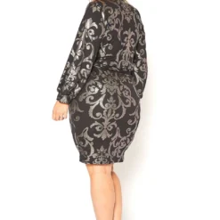 Asoph Plus Size Boracade Print Party Mini Dress -Radiant Drape Sales 2016140 001 3