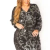 Asoph Plus Size Boracade Print Party Mini Dress